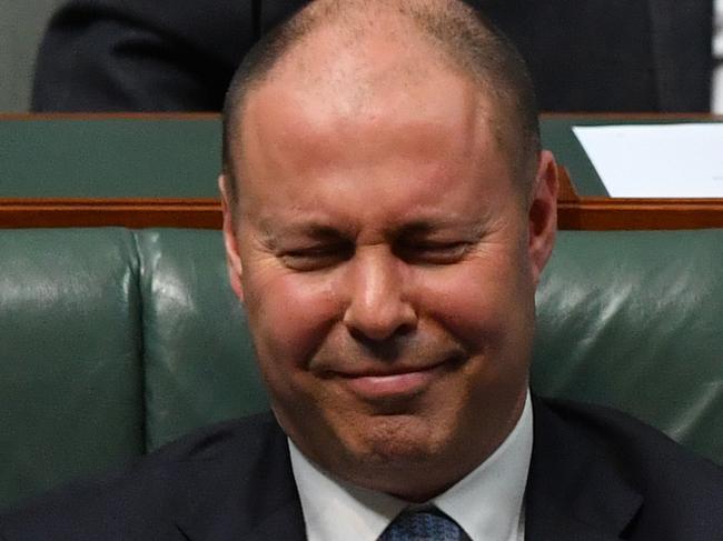 CANBERRA, AUSTRALIA - OCTOBER 07: Treasurer Josh Frydenberg during Question Time in the House of Representatives at Parliament House on October 07, 2020 in Canberra, Australia. The Morrison government's second budget was published on Tuesday, after its release in May was delayed by the COVID-19 pandemic. Treasurer Frydenberg has delivered a federal budget deficit of $213.7 billion in the wake of coronavirus and related shutdowns, with a number of tax cuts to be introduced to help boost the economy and create jobs as Australia experiences its first recession in 29 years.  (Photo by Sam Mooy/Getty Images)