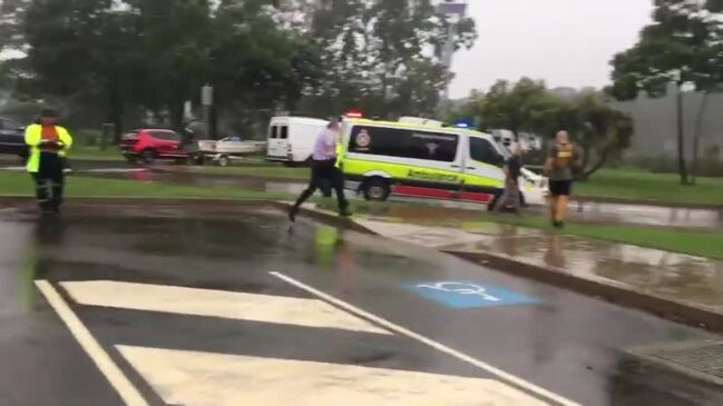 Emergency crews at the Lamington Bridge