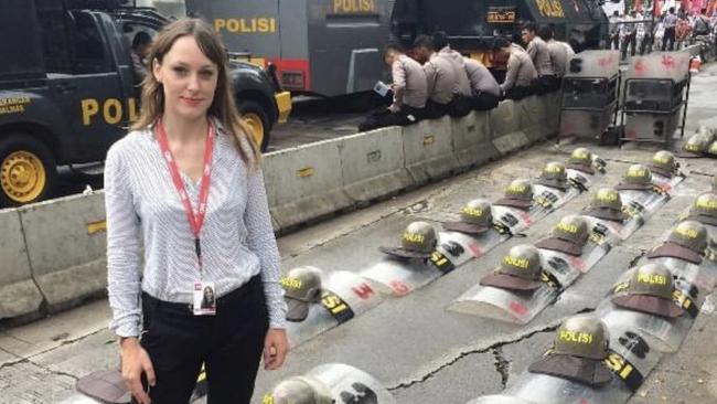 Georgia on a journalism internship with CNN Indonesia in Jakarta.