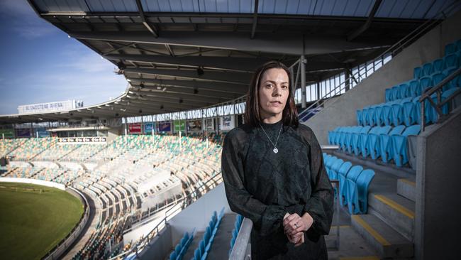 Departing AFL Tasmania CEO Trisha Squires at Blundstone Arena. Picture: LUKE BOWDEN