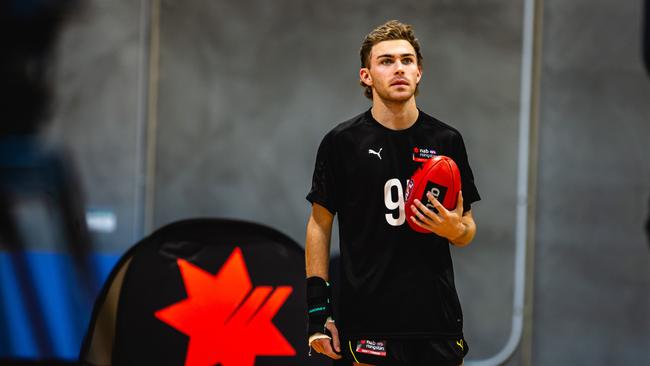 Sam Banks sat out the AFL Draft Combine with a wrist injury. Picture: Linda Higginson