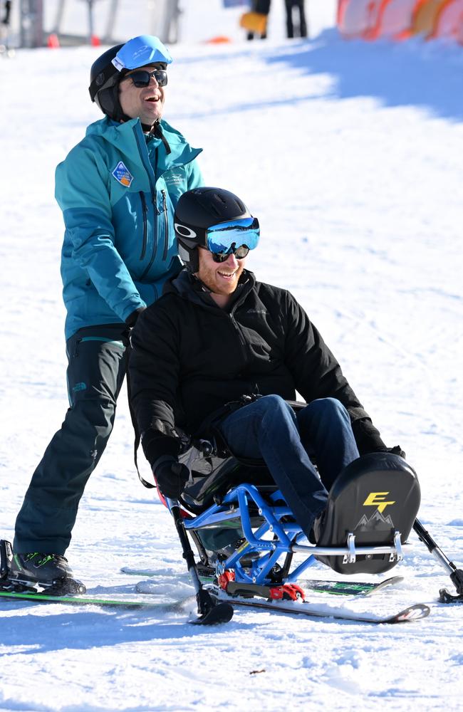 Prince Harry is seen enjoying himself on the ski. Picture: WireImage