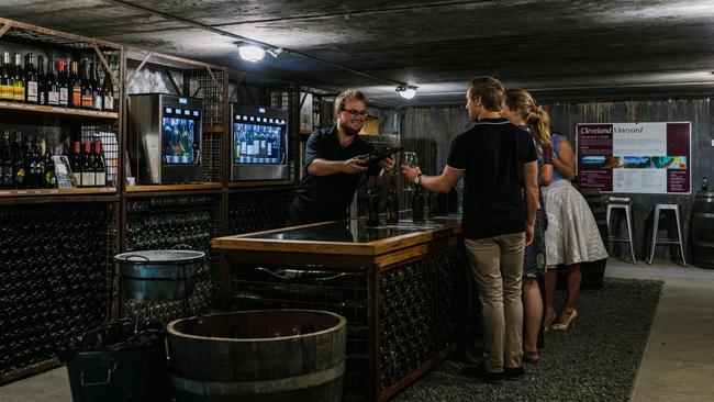 Cleveland Winery was once used for ridling the estate's sparkling wine and for storing wine. Today it's used for food and wine tastings. Credit: Cleveland Winery.