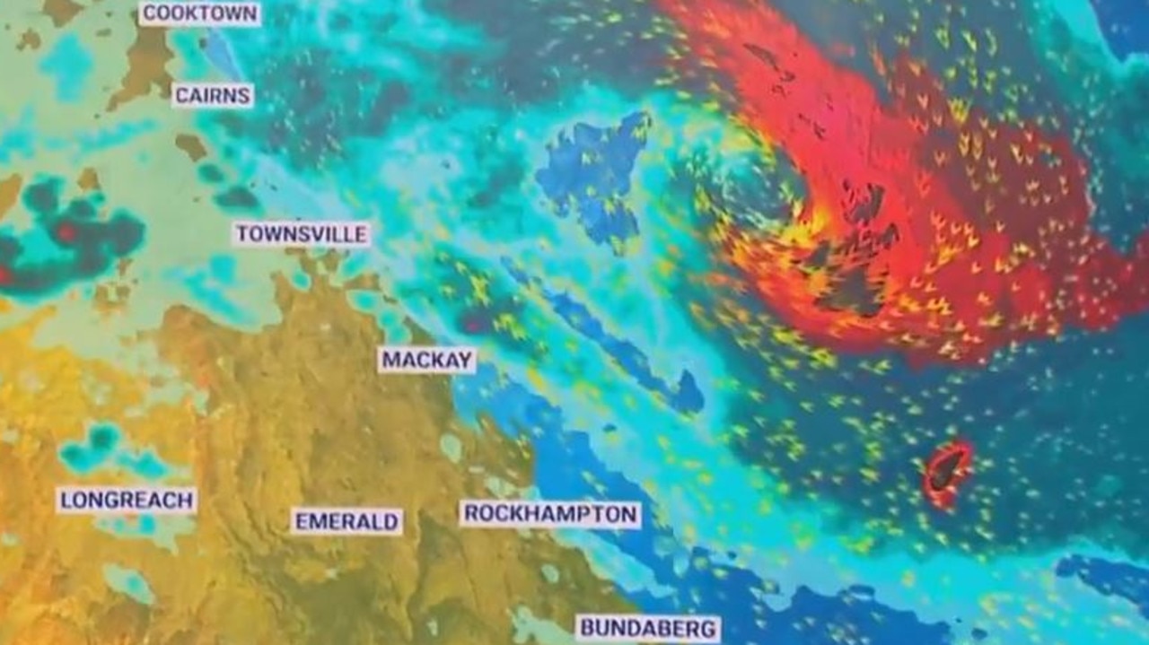 A warning has been issued for a tropical cyclone off the coast of Queensland. Picture: Sky News