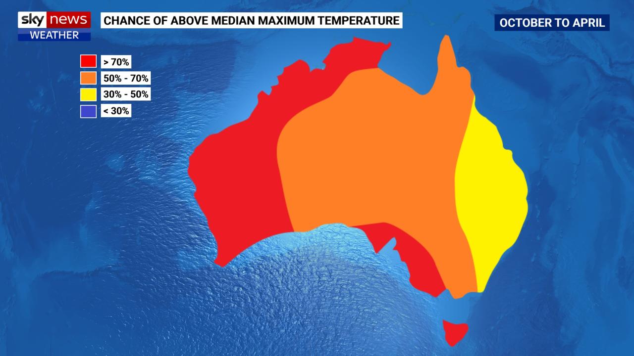 Western Australia could roast once again this severe weather season. Picture: Sky News Severe Weather Season outlook for 2022/23