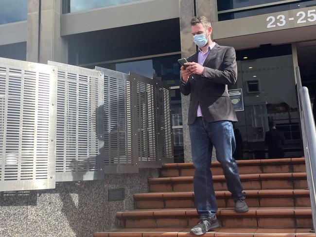 Christopher Patrick Farrell after a previous hearing outside the Hobart Magistrate Court. Picture: Amber Wilson