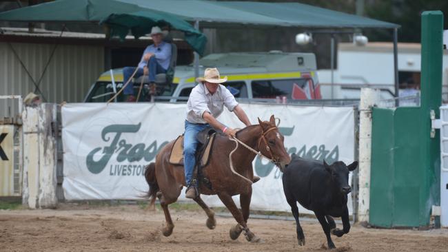 Wayne Bean competing in the Warwick Gold Cup Campdraft on Monday. Picture: Gerard Walsh