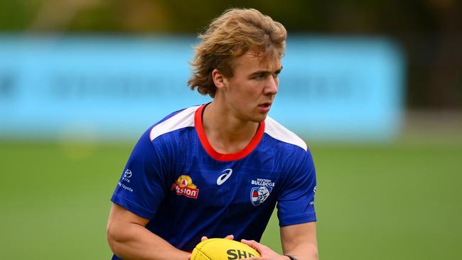 Bulldogs draftee Ryley Sanders has made a big impression on the track. Picture: Morgan Hancock/Getty Images