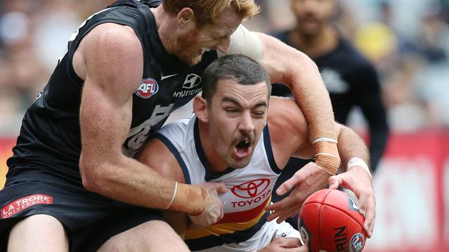 Crows captain Taylor Walker has been lucky to avoid the axe. Picture: Michael Klein