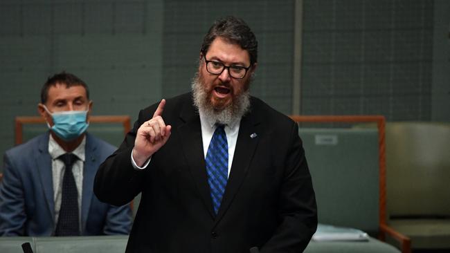 Dawson MP George Christensen makes his valedictory speech in the House of Representatives at Parliament House in Canberra, Thursday, March 31, 2022. Picture: Mick Tsikas