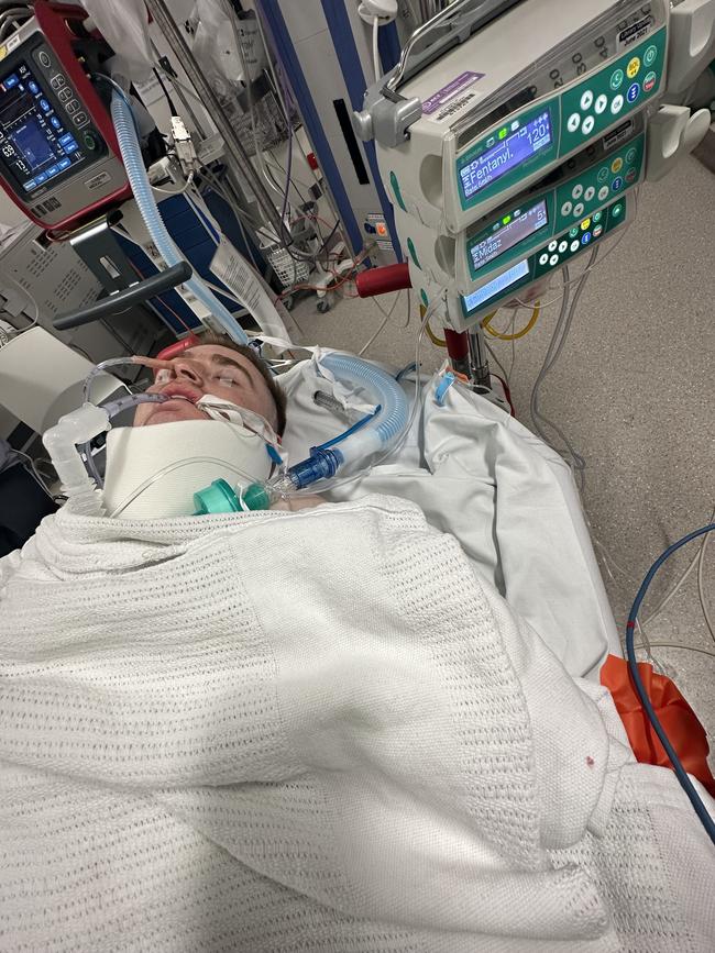 Dale Cole in hospital after suffering horrific injuries in a trackwork mishap in August 2023