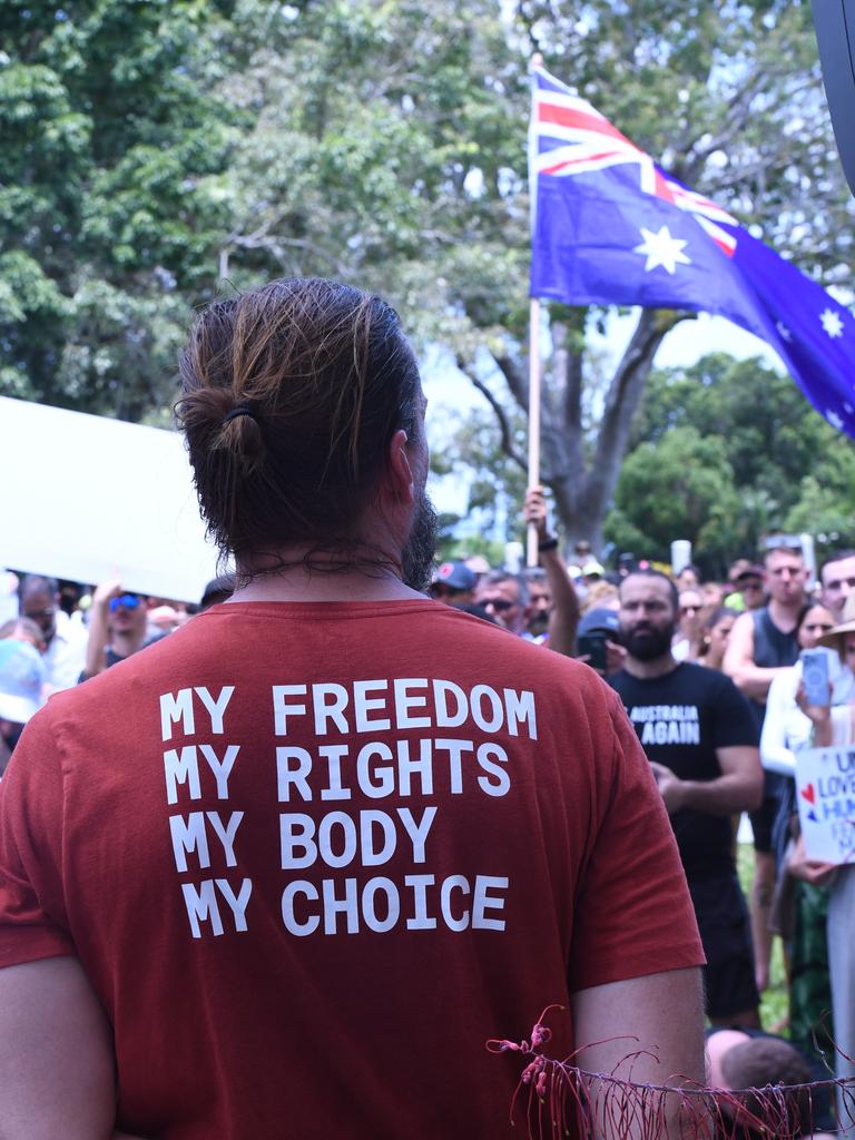 Faces from Darwin's Freedom Rally at Parliament House. Picture: Amanda Parkinson