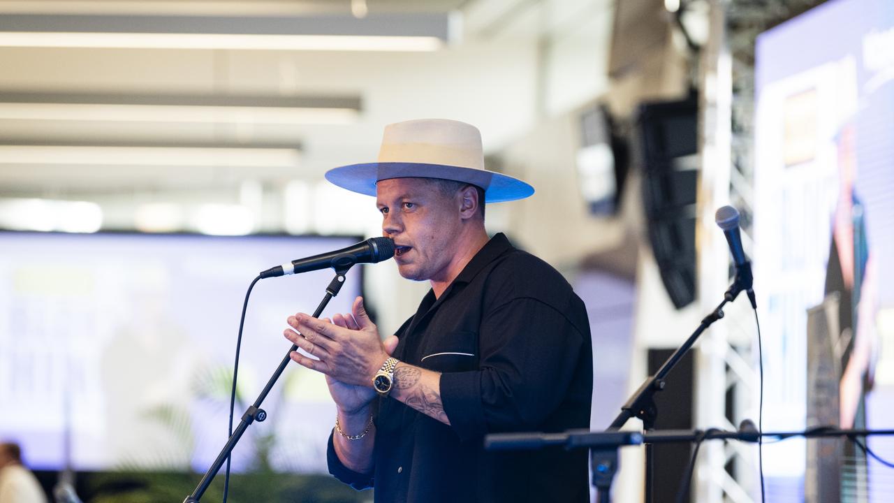 Conrad Sewell performs at It's A Bloke Thing 2024 at Wellcamp Airport. Picture: Kevin Farmer