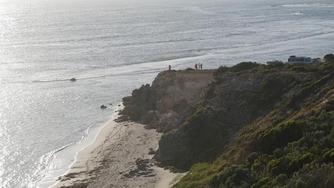 Emergency services were on the scene at Port MacDonnell searching for a missing snorkeller on Thursday evening who was later revealed to be the victim of a shark attack. Picture: Jessica Ball