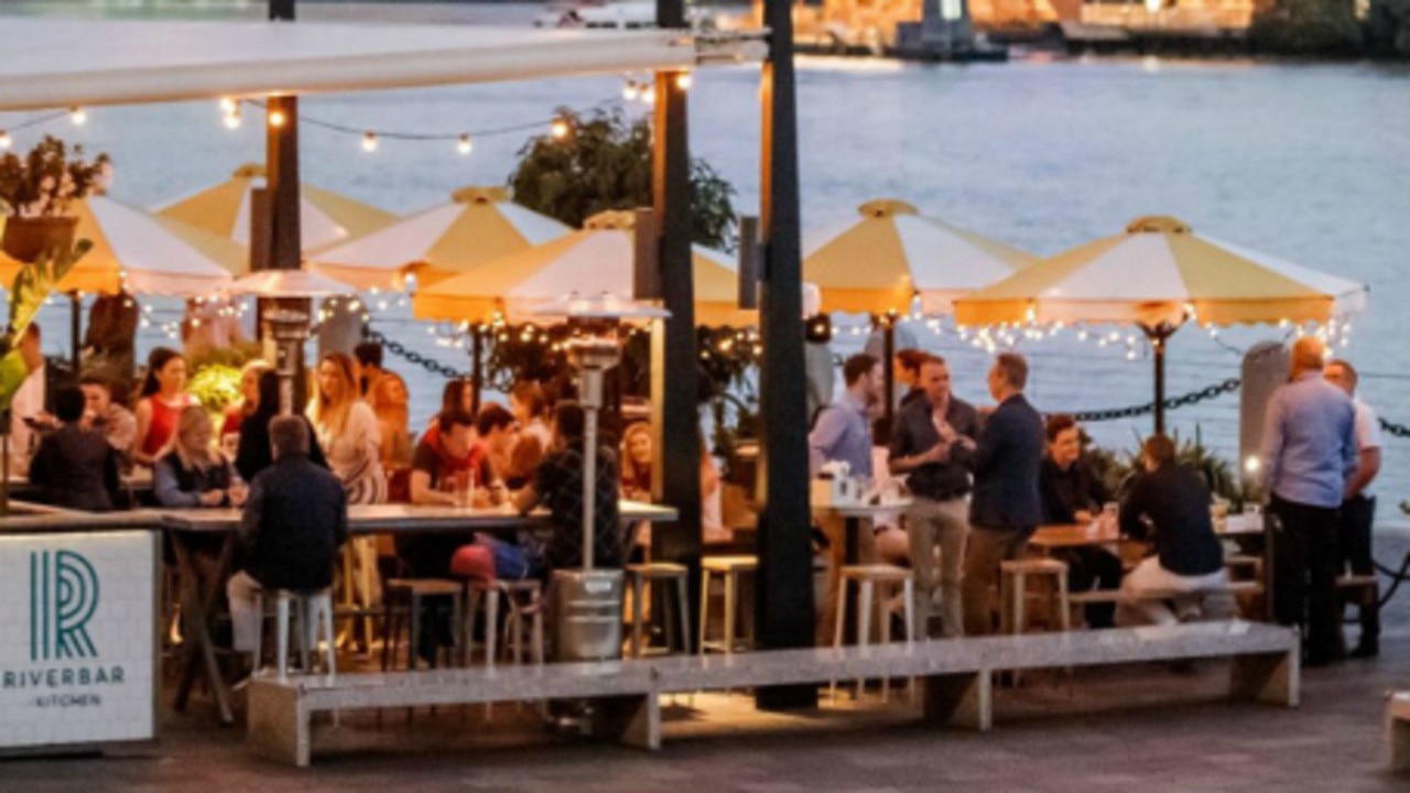 BEFORE: The Iconic River kitchen and bar known as one of the city’s busiest restaurants is now almost entirely submerged. Image credit: Supplied/ Riverbar and Kitchen.