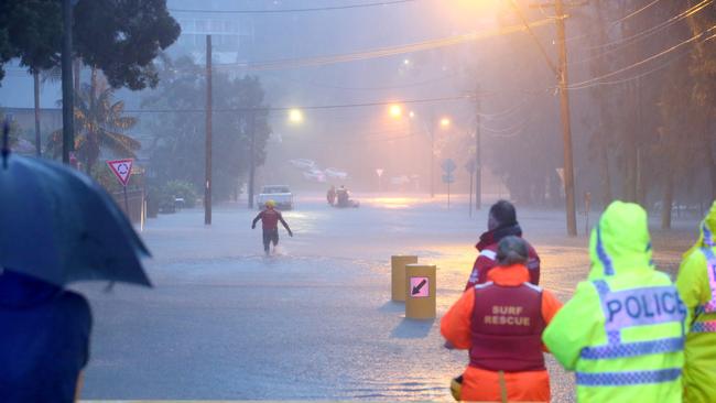 A flooded Mactier Street near Narrabeen in February, 2020 after a heavy rain event. Authorities are warning northern beaches’ residents to be prepared for potential flash flooding as massive rainfall amounts are expected along the NSW east cost. File picture by Damian Shaw