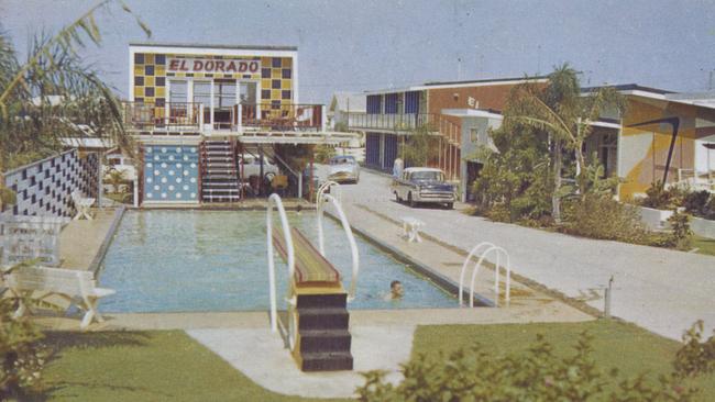 The El Dorado Motel, Surfers Paradise, pictured circa 1958 was part of a wave of US-inspired motels to be built on the Gold Coast following World War II.