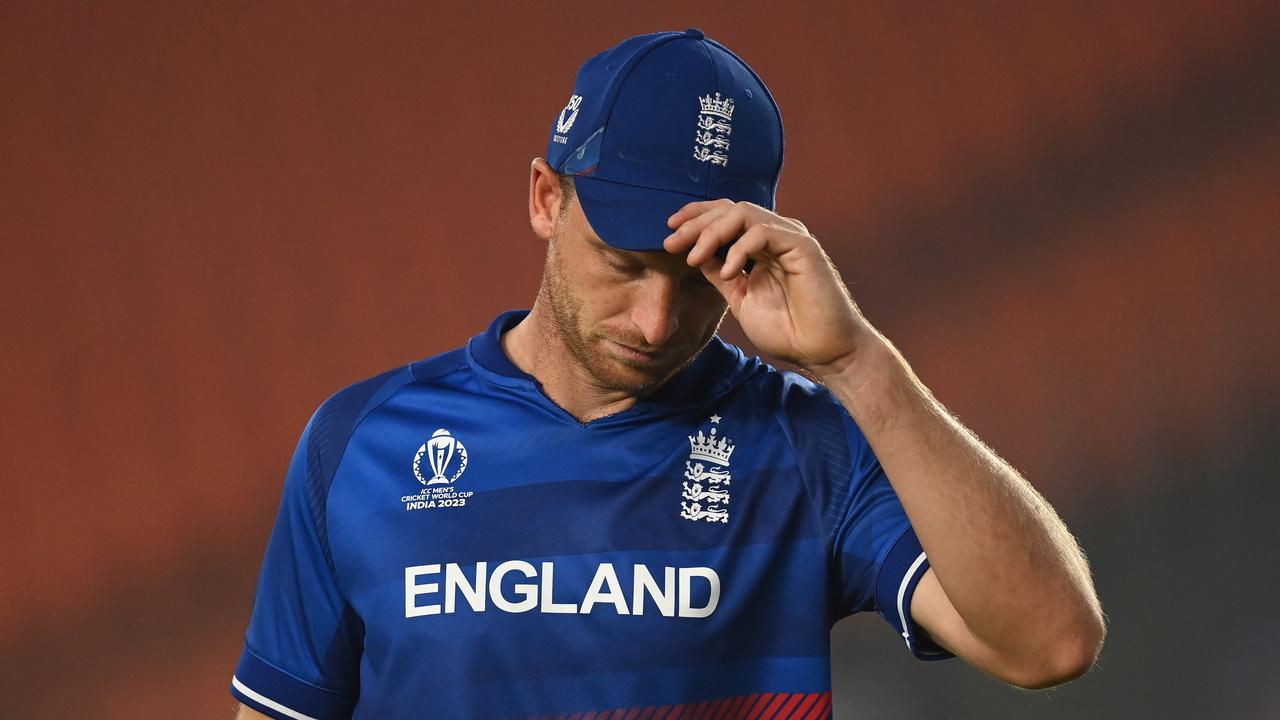 Jos Buttler was a shattered man. Photo by Gareth Copley/Getty Images