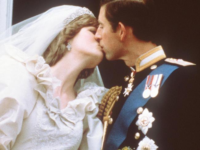 Princess Diana’s dress designer said she was “horrified” it got creased as she made her way to the wedding. Picture: AFP/POOL.