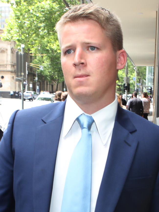 Sam Walker outside the Melbourne Magistrates’ Court. Picture: AAP Image/David Crosling