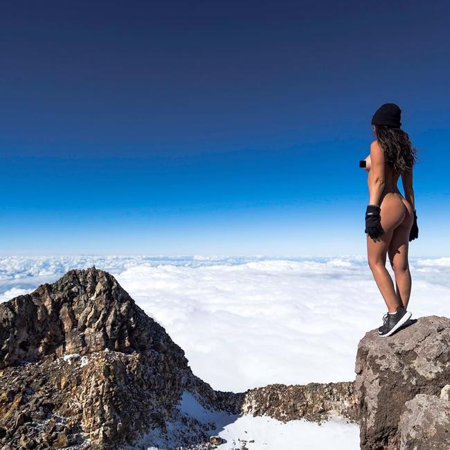 Jaylene Cook NZ playboy model in trouble for posing at Mount Taranaki in the nude. Picture: Josh Shaw/Diimex