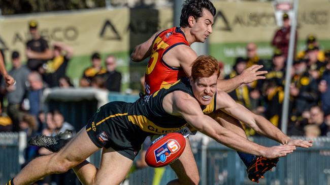 Marini in action for the Crows. Picture: Brenton Edwards