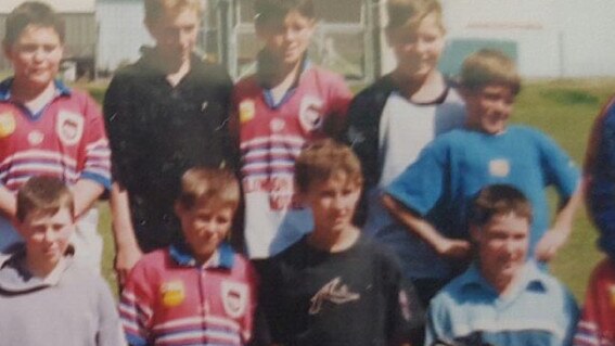 Origin representatives Jarrod Wallace (2nd from the right, top row) and Josh Jackson (bottom right) with the Mudgee Dragons as kids. Picture: Supplied.