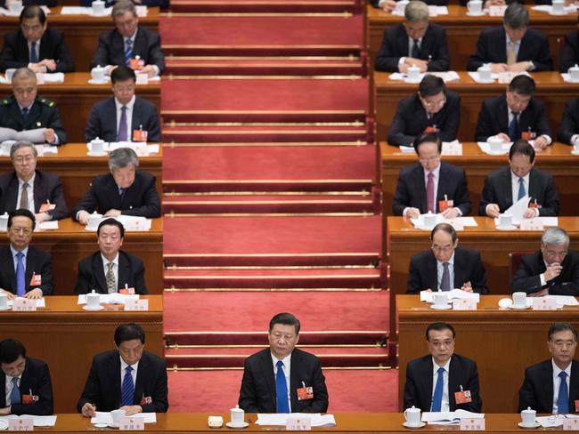 China's President Xi Jinping attends the fourth plenary session of the National People's Congress at the Great Hall of the People in Beijing. Picture: AFP