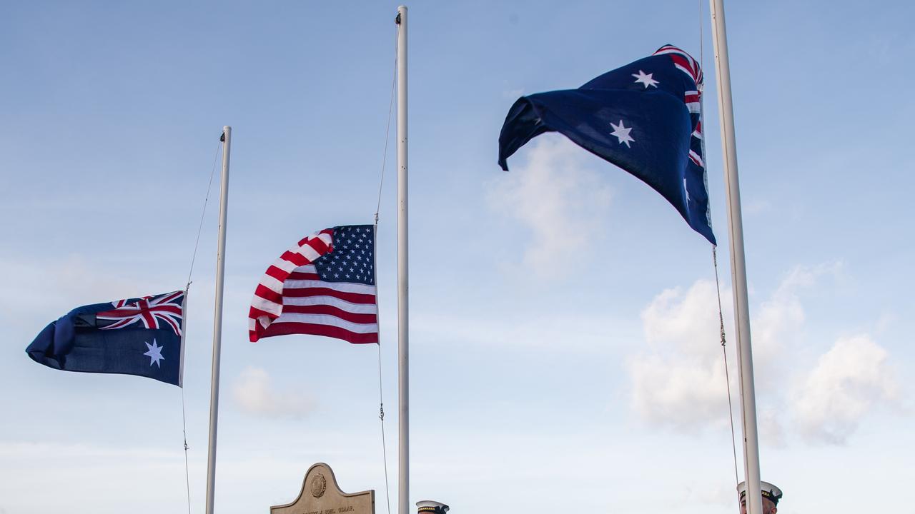 The Australian and United States flags. Picture: Pema Tamang Pakhrin