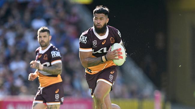 Payne Haas has refused to guarantee he will re-sign with the Broncos long term. Picture: NRL Photos.