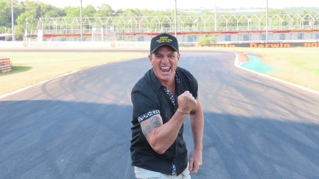Shannon Noll at Hidden Valley Raceway ahead of his Supercars Darwin Triple Crown concert on June 21st. Picture: Aden Hill