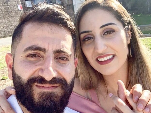 Aude Alaskar, 27, died at home after contracting Covid. Pictured with his wife Yasmin. Picture: Supplied