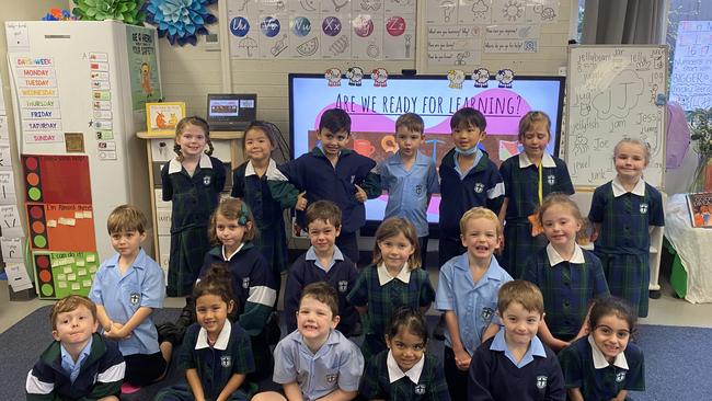St Ignatius Primary School Prep White: Back row: Poppy, Mia, Lucas, Ryan, Marston, Thelma and Mia. Middle row: Joe, Bella, George, Alessia, Patrick and Wynte. Front row: Archie, Charlotte, Robert, Joanne, Tom and Kiana. PHOTO: Penelope Pelecas