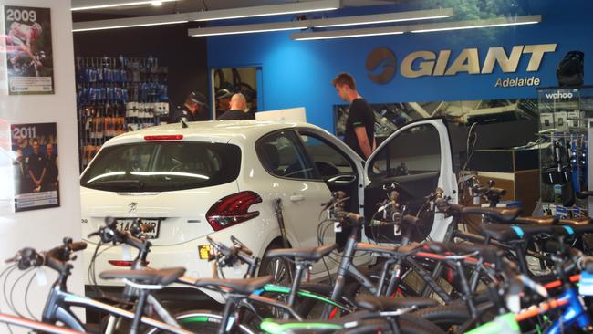 The hatchback inside the Giant Adelaide bike shop. Picture: Toby Zerna