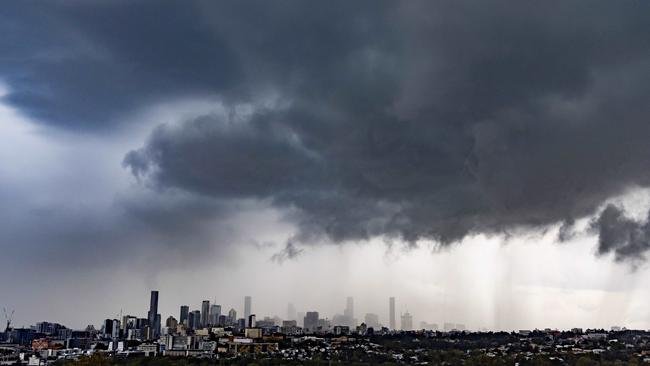 Afternoon storm over Brisbane from Windsor, Thursday, September 12. Picture: Richard Walker