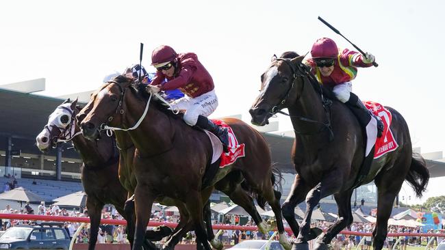 Jacquinot wins the C.F. Orr Stakes at Sandown on protest earlier in 2023. Picture: Scott Barbour–Racing Photos via Getty Images