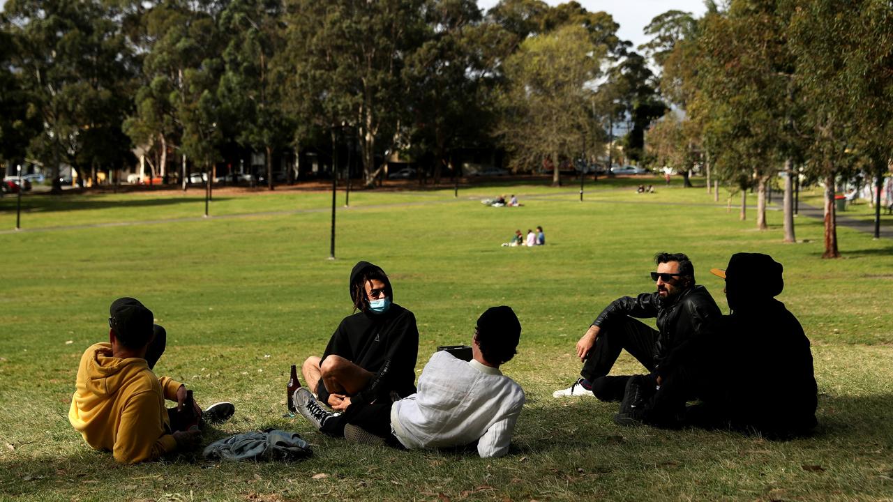 People gather to picnic at Camperdown Memorial Rest Park. Picture: Brendon Thorne/Getty Images