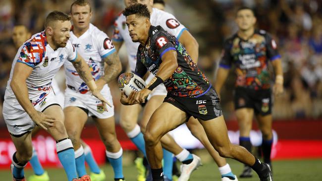 Gagai in action for the Indigenous All Stars in 2017. (AAP Image/Darren Pateman) 