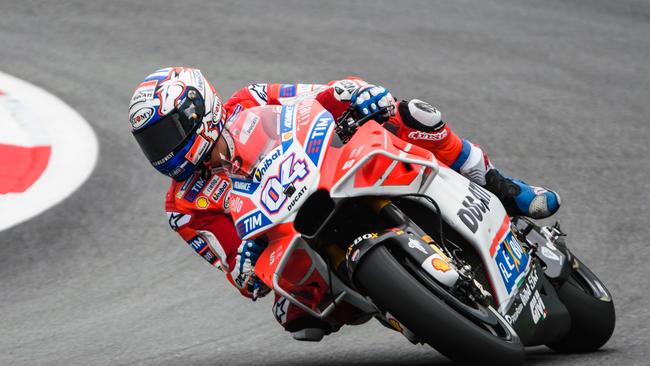 Ducati rider Andrea Dovizioso in action during a practice session in Austria.