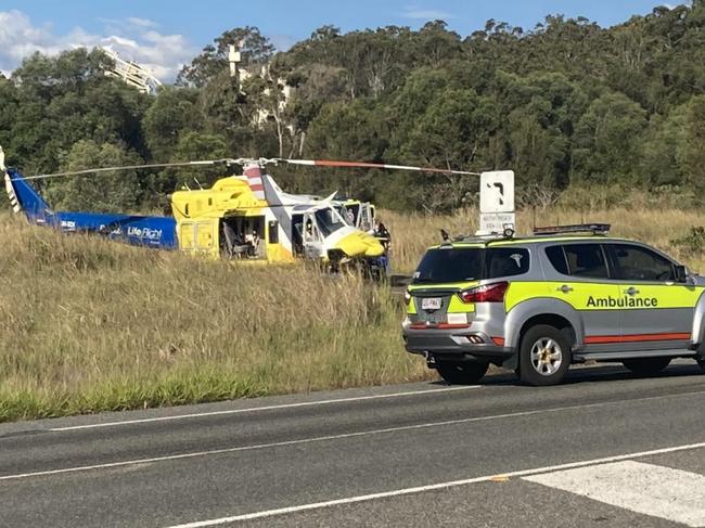 A man aged in his 30s has been seriously injured while cutting down a tree on a private property about 20km south of Gympie on Friday 26 May, 2023.