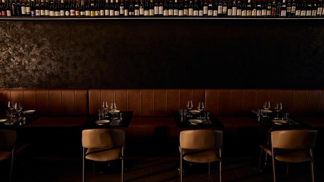 The interior at Ode bistro, North Adelaide, has copper and slate tones.