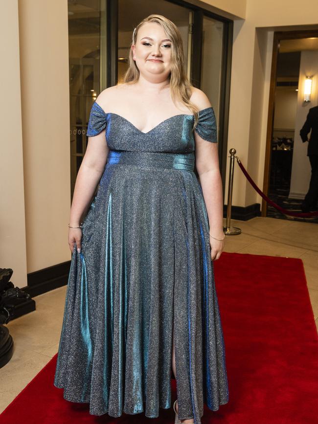 Graduate Imogen Bainbridge at the Toowoomba Flexi School formal at Burke and Wills Hotel, Thursday, October 20, 2022. Picture: Kevin Farmer