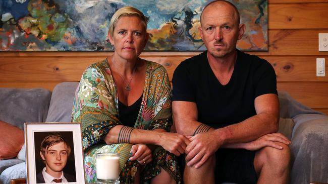 Bella and Duncan Wakes-Miller will have to wait several more weeks to find out what charges the DPP will finally lay against the 17-year-old boy who was allegedly behind the wheel of a car when it crashed, killing their son Barney. Picture: Tim Hunter.