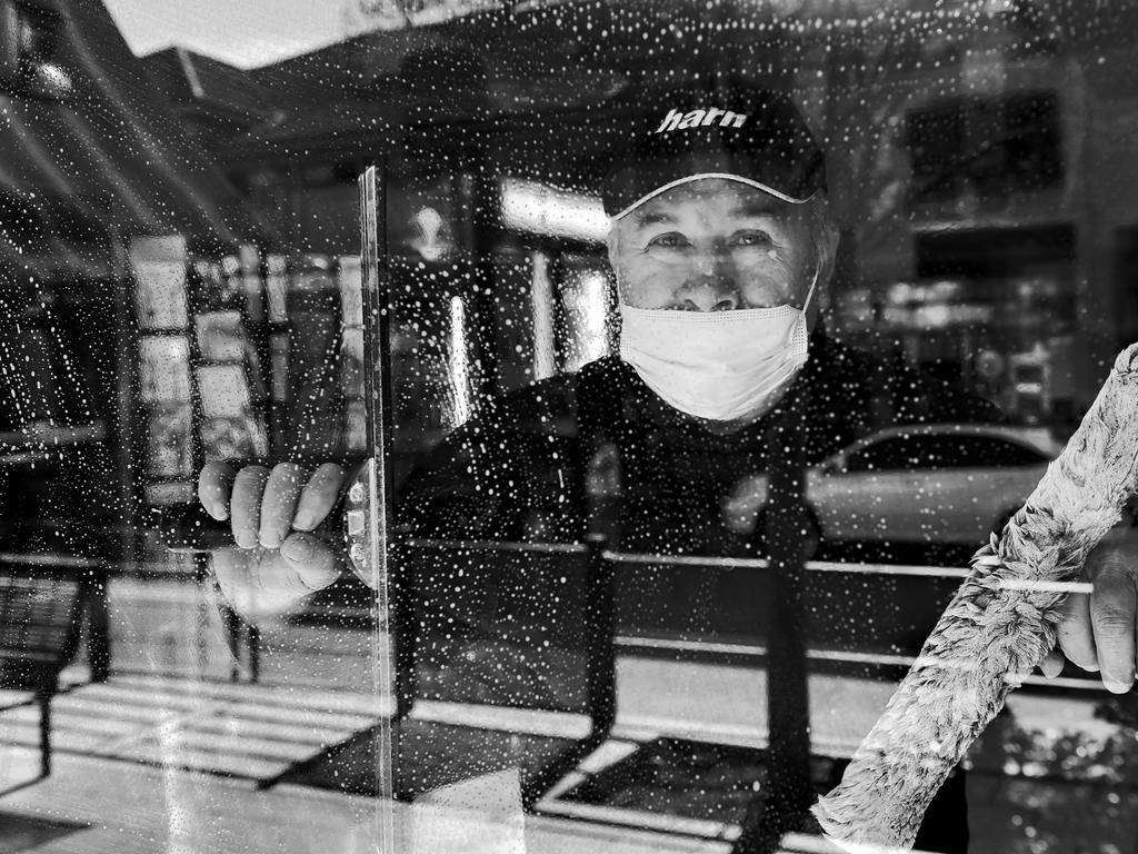 FACES OF LOCKDOWN: Joelle, the window cleaner in Guildford. Photo: Jeremy Piper