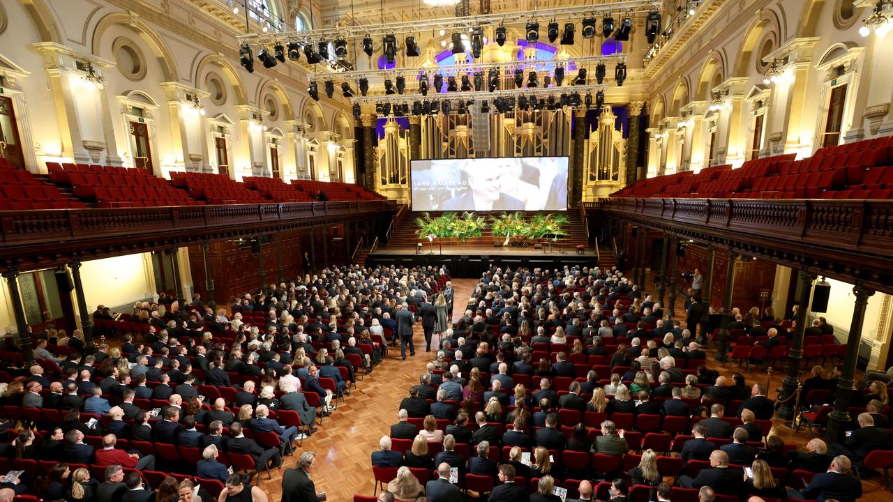 Memorial service for Lang Walker AO at the Sydney Town Hall. Picture: NCA NewsWire / Damian Shaw