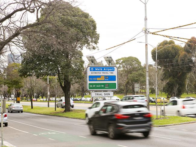 Labor would mandate signs at the start of toll roads telling motorists how much the journey will cost, but also how much time they would save, similar to signs being trialled in Melbourne. Picture: Supplied