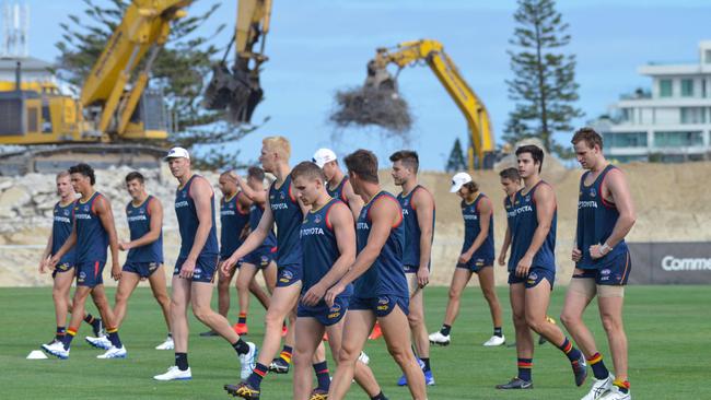 The Adelaide Crows training at Football Park in West Lakes. Picture: Brenton Edwards/AAP