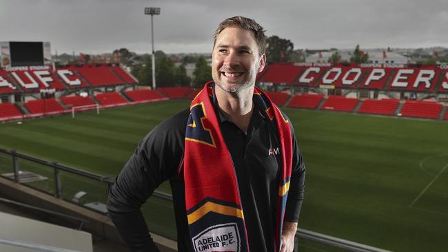 Hindmarsh Stadium groundsman Simon Sczesny has produced one of the best pitches in the A-League. Picture: Sarah Reed