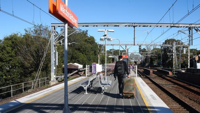 The quiet Macdonaldtown train station. Picture: Gaye Gerard