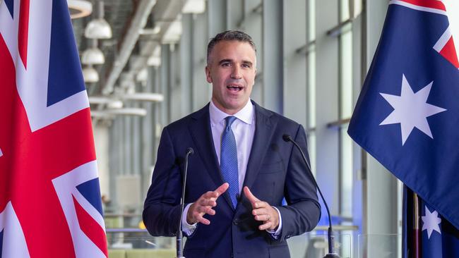 Premier Peter Malinauskas at BAE Systems Submarines Academy for Skills and Knowledge at Barrow-in-Furness, United Kingdom. Picture: BAE Systems